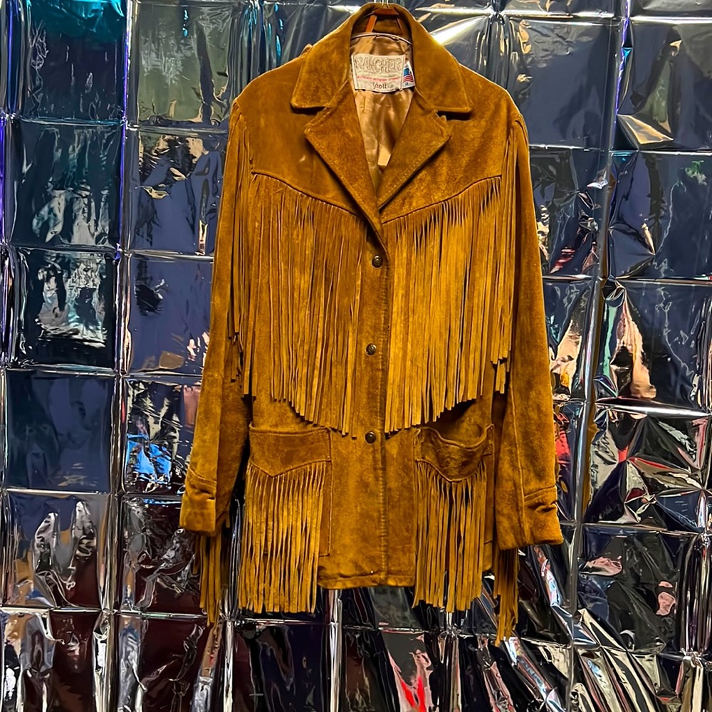 Schott N.Y.C, Rancher Authentic Vintage leather, full Fringe Jacket, Brown.